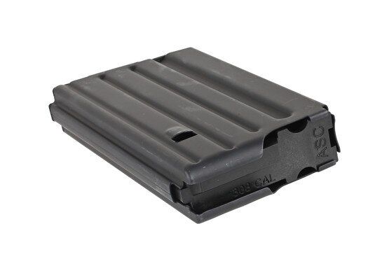 The Ammunition Storage Components 7.62 NATO magazine features an anti-tilt black follower